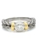 Diamond Braided Ring in White and Yellow Gold
